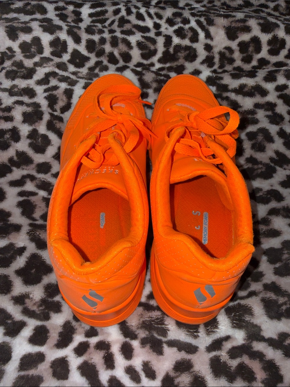 Skechers Neon Orange Lace-Up Sneakers - Picture 4 of 4